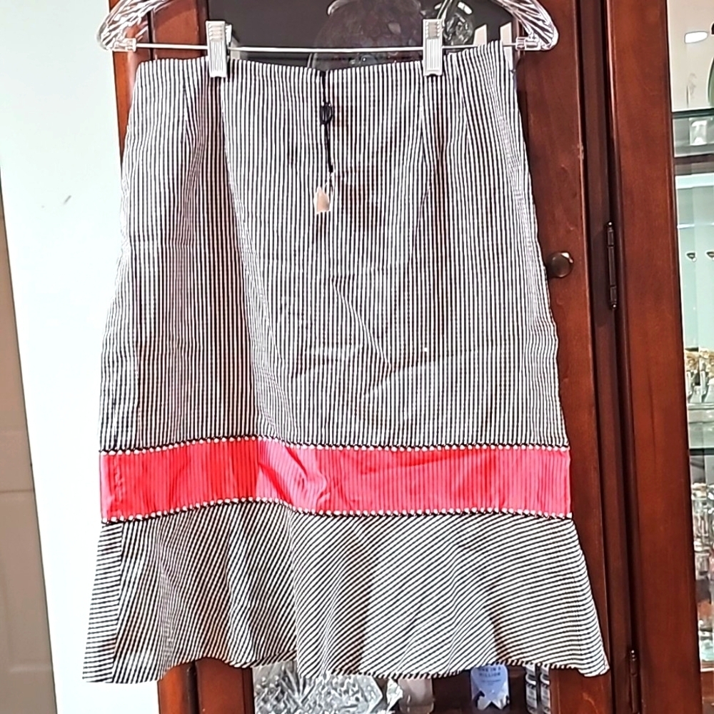 Marisa MW Minicucci A-Line Cocktail Skirt Black/white size 4 nwt